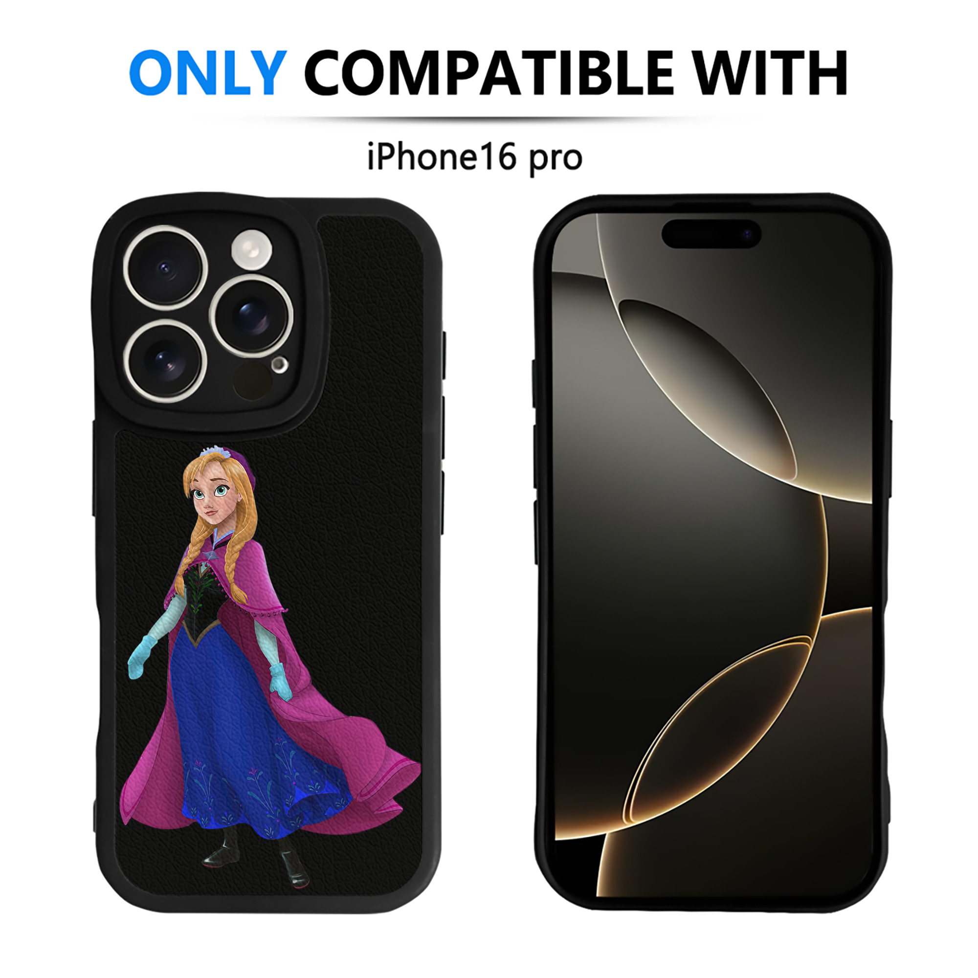 （画像用） アナと雪の女王 アンナ エルサ Frozen Anna Elsa 【iPhone 16シリーズ対応】シリコンスマホケース（レザー調） 材質：シリコン